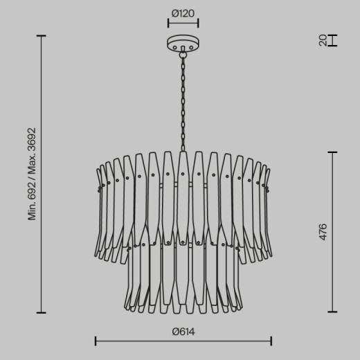Подвесная люстра Maytoni Трепет MOD539PL-09MG