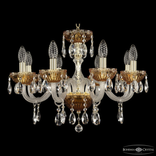 Подвесная люстра Bohemia Ivele Crystal 5417 5417/8/195 G Amber/M-1G