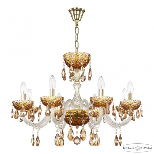 Подвесная люстра Bohemia Ivele Crystal 5417 5417/8/240 G Amber/M-1F K721