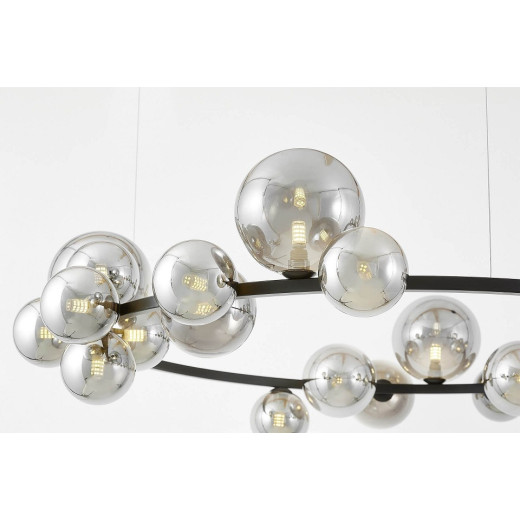 Подвесная люстра LUMINA DECO MERIDO LDP 7033-24 BK+GY
