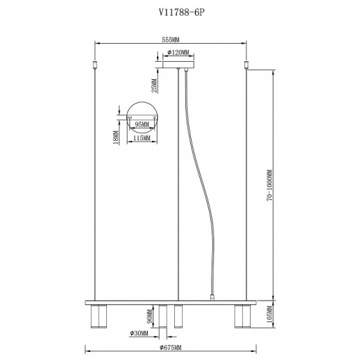 Подвесная люстра Moderli Sofina V11788-6P