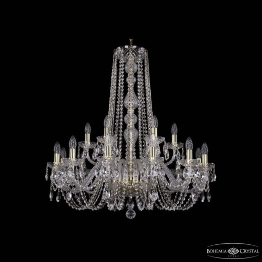Подвесная люстра Bohemia Ivele Crystal 1402 1402/12+6/300/h-90 G