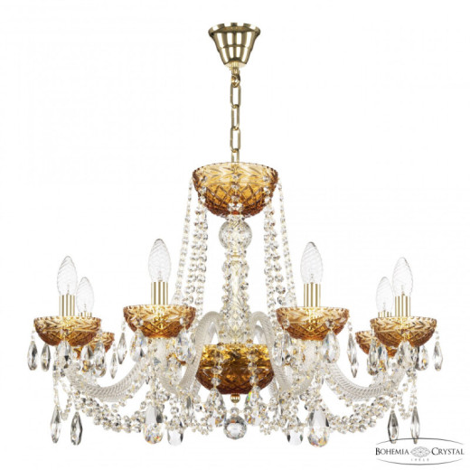 Подвесная люстра Bohemia Ivele Crystal 5402 5402/8/240 G Amber/M-1F