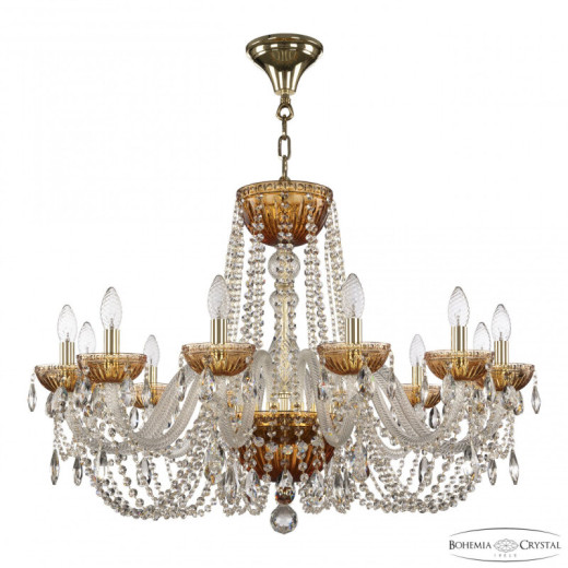 Подвесная люстра Bohemia Ivele Crystal 5402 5402/12/300 G Amber/M-1G