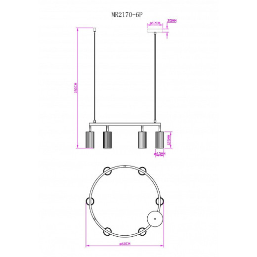 Подвесная люстра MyFar Alex MR2170-6P