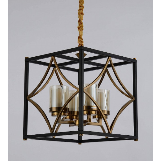 Подвесная люстра LUMINA DECO Quadrato LDP 1223-4 BK+MD