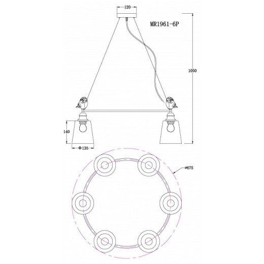 Подвесная люстра MyFar Tracey MR1961-6P