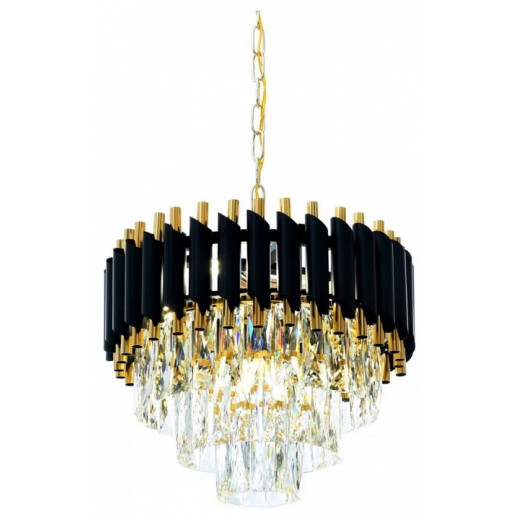 Подвесная люстра LUMINA DECO Funneli LDP 6003-400 BK+F.GD