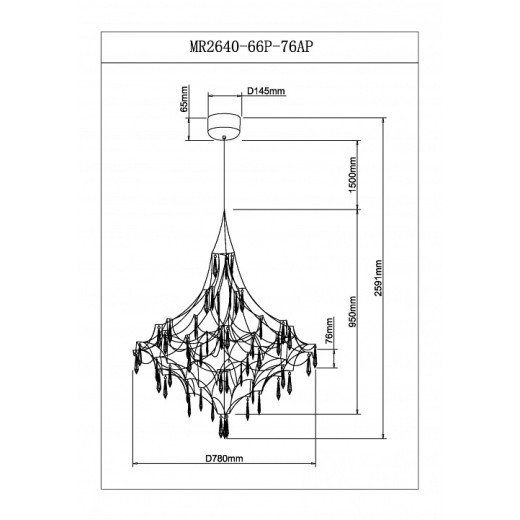 Подвесная люстра MyFar Allegria MR2640-66P-76AP