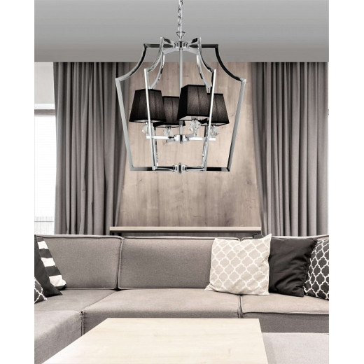 Подвесная люстра LUMINA DECO Montero LDP 1249-4 CHR+BK