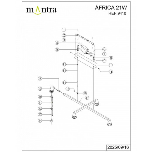 Подвесная люстра Mantra Africa 9410
