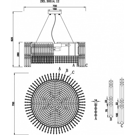 Подвесная люстра Zortes Ice Queen ZRS.30514.12