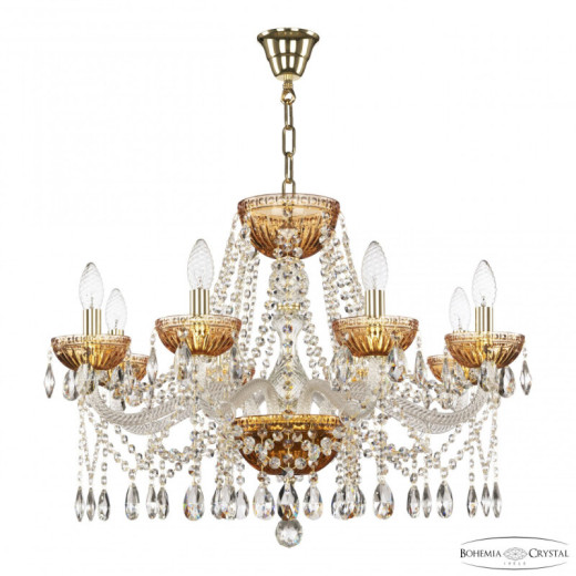 Подвесная люстра Bohemia Ivele Crystal 5413 5413/8/240 G Amber/M-1G