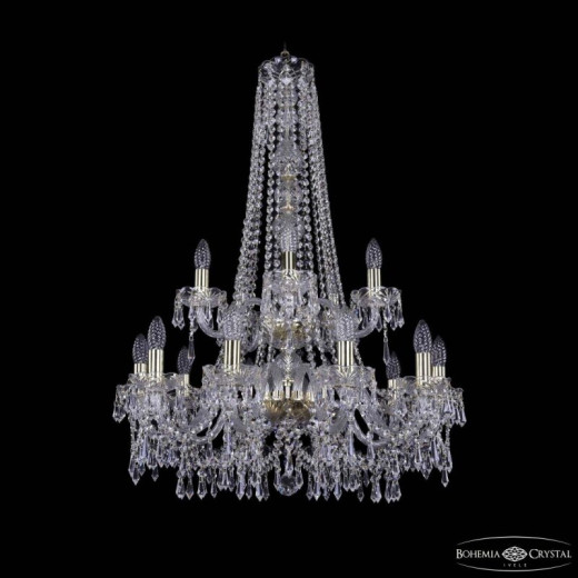 Подвесная люстра Bohemia Ivele Crystal 1403 1403/10+5/240/h-92/2d G