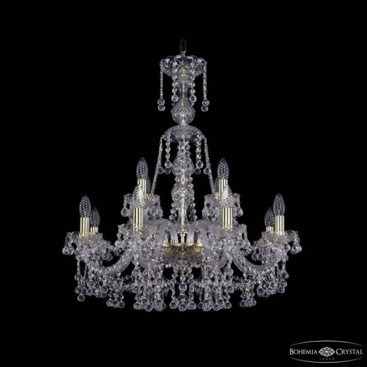 Подвесная люстра Bohemia Ivele Crystal 1409 1409/8+4/240/XL-76 G