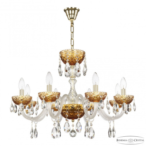 Подвесная люстра Bohemia Ivele Crystal 5417 5417/8/240 G Amber/M-1F