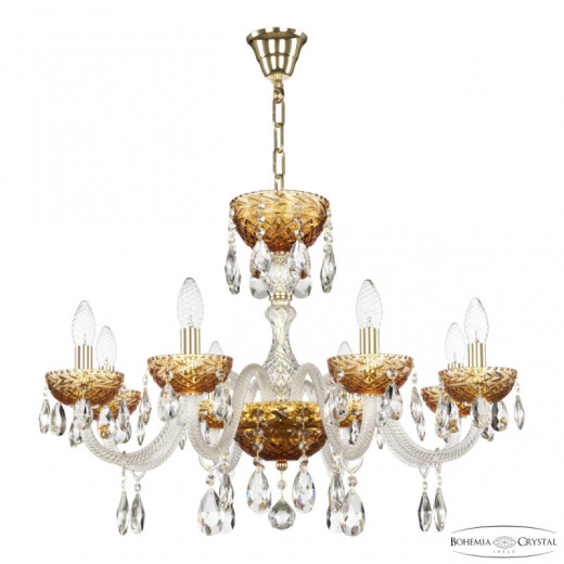 Подвесная люстра Bohemia Ivele Crystal 5417 5417/8/240 G Amber/M-1F