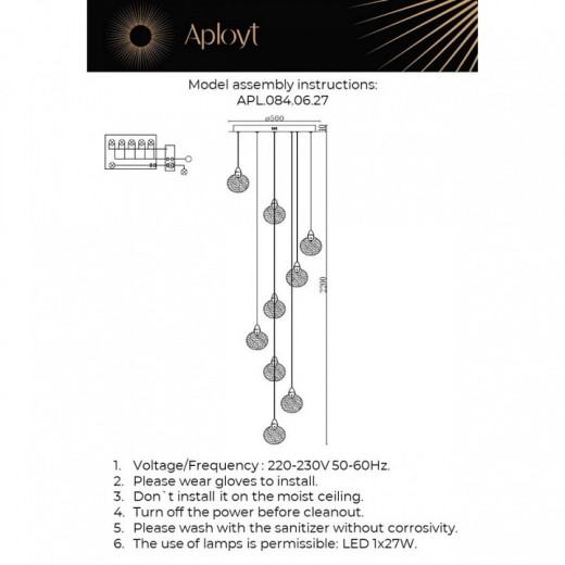 Подвесная люстра Aployt Liza APL.084.06.27