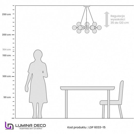 Подвесная люстра LUMINA DECO MARSIADA LDP 6033-25 FGD