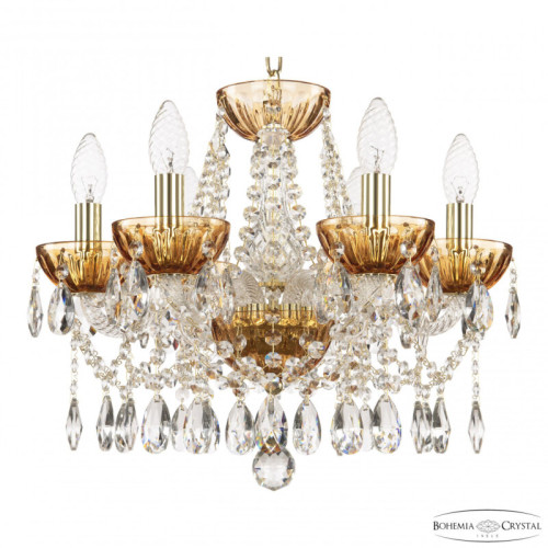 Подвесная люстра Bohemia Ivele Crystal 5413 5413/6/141 G Amber/M-1H
