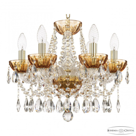 Подвесная люстра Bohemia Ivele Crystal 5413 5413/6/141 G Amber/M-1H