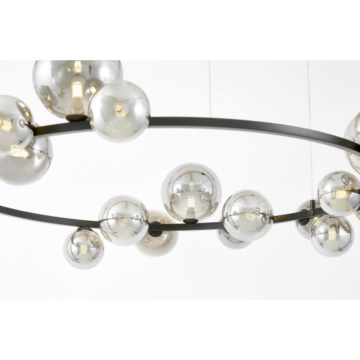 Подвесная люстра LUMINA DECO MERIDO LDP 7033-24 BK+GY
