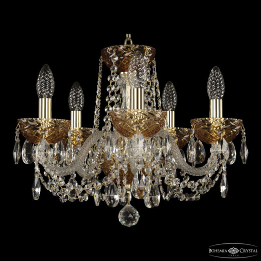 Подвесная люстра Bohemia Ivele Crystal 5402 5402/5/141 G Amber/M-1F