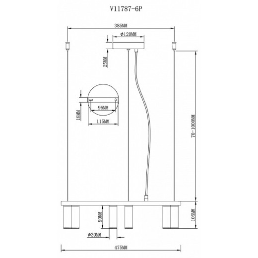 Подвесная люстра Moderli Sofina V11787-6P