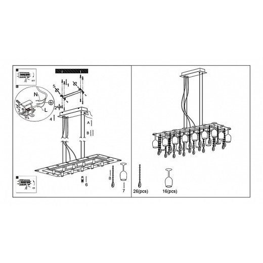 Подвесная люстра Globo Pamplona 69601-10