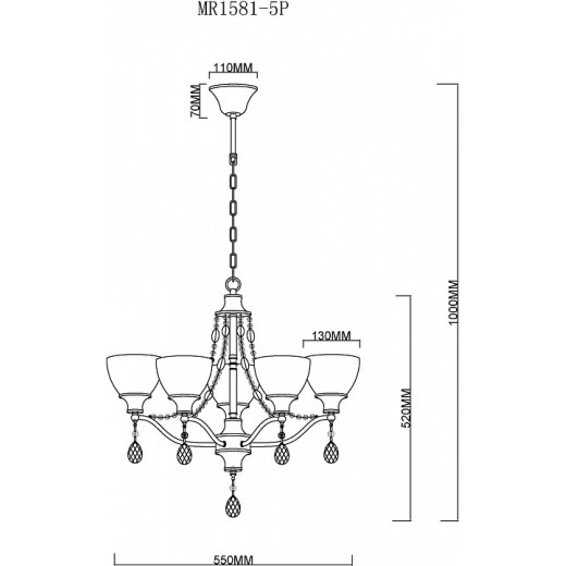 Подвесная люстра MyFar Mistic MR1581-5P