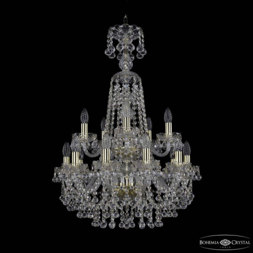 Подвесная люстра Bohemia Ivele Crystal 1409 1409/10+5/195/XL-83/2d G