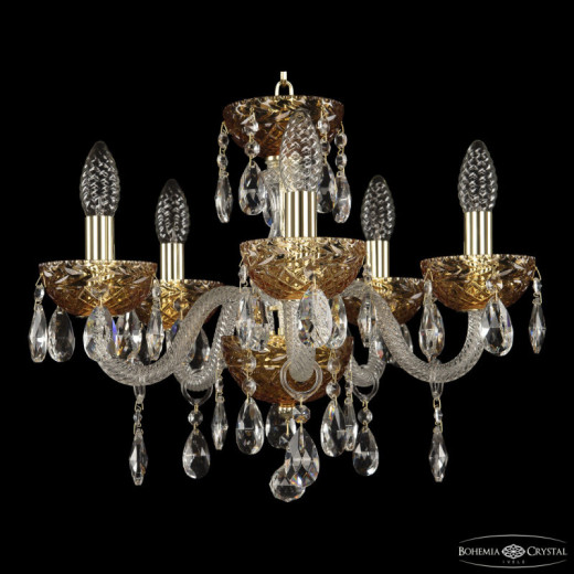 Подвесная люстра Bohemia Ivele Crystal 5417 5417/5/141 G Amber/M-1F