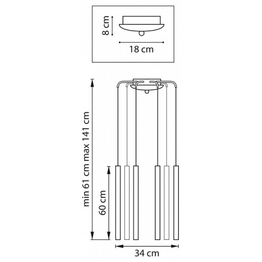 Подвесная люстра Lightstar Tubo L8T747337