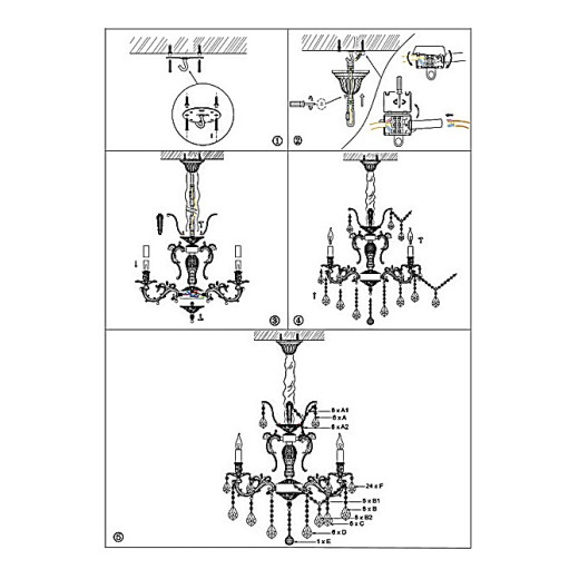 Подвесная люстра Globo Crown 64115-6