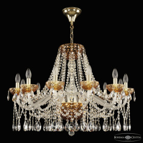 Подвесная люстра Bohemia Ivele Crystal 5413 5413/12/300 G Amber/M-1F
