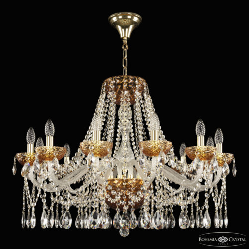 Подвесная люстра Bohemia Ivele Crystal 5413 5413/12/300 G Amber/M-1F