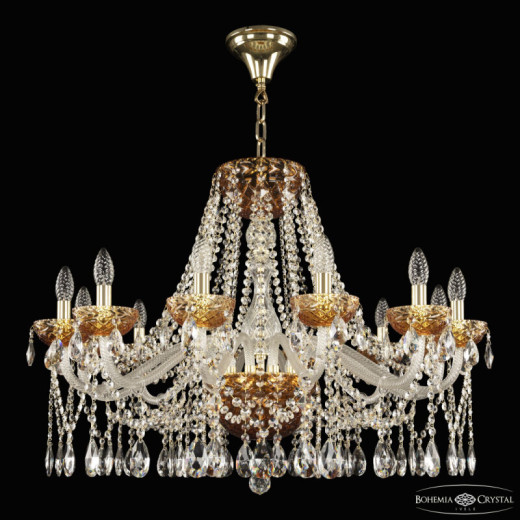 Подвесная люстра Bohemia Ivele Crystal 5413 5413/12/300 G Amber/M-1F
