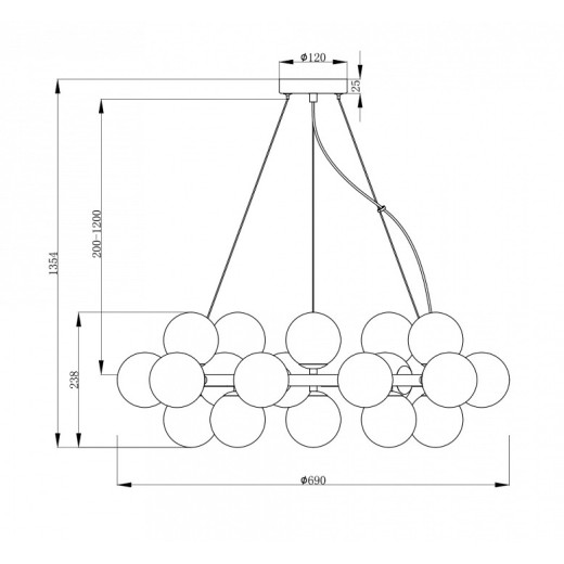 Подвесная люстра Maytoni Dallas MOD548PL-25G