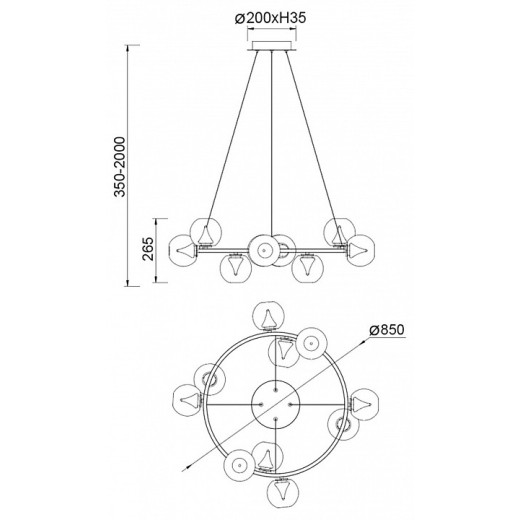 Подвесная люстра Mantra Andromeda 9555