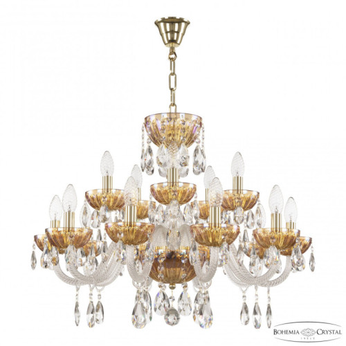 Подвесная люстра Bohemia Ivele Crystal 5417 5417/10+5/240 G Shampan/M-1H