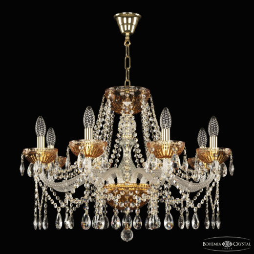 Подвесная люстра Bohemia Ivele Crystal 5413 5413/8/240 G Amber/M-1G