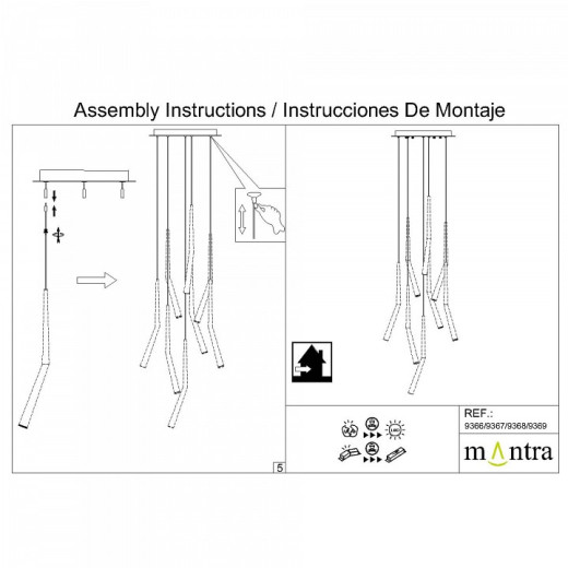 Подвесная люстра Mantra Arrecife 9368+9229 (8L)