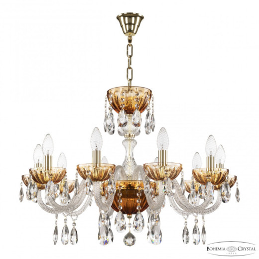 Подвесная люстра Bohemia Ivele Crystal 5417 5417/10/240 G Amber/M-1H