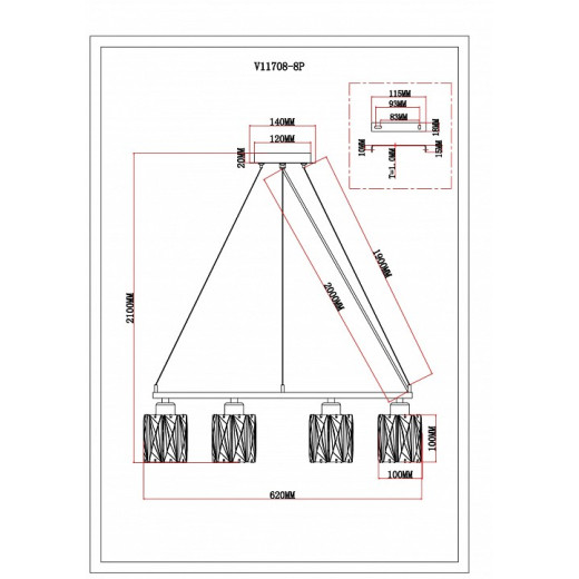 Подвесная люстра Moderli Prismique V11708-8P