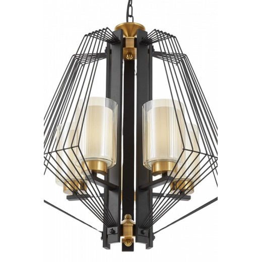 Подвесная люстра LUMINA DECO Canti LDP 1244-5 BK+MD