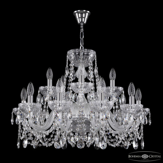 Подвесная люстра Bohemia Ivele Crystal 5402 5402/10+5/240 Ni Clear/M-1G