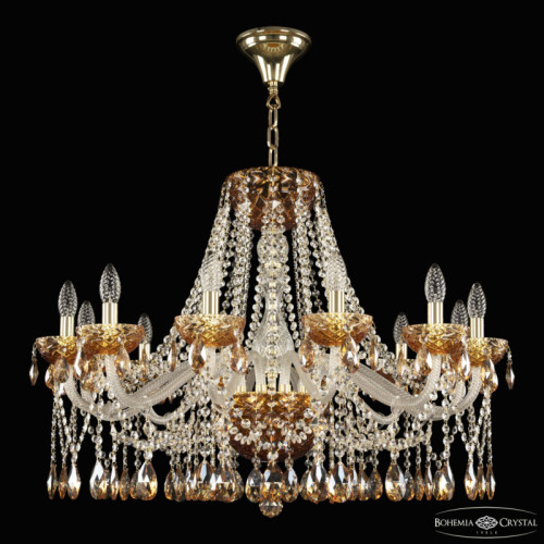 Подвесная люстра Bohemia Ivele Crystal 5413 5413/12/300 G Amber/M-1F K721