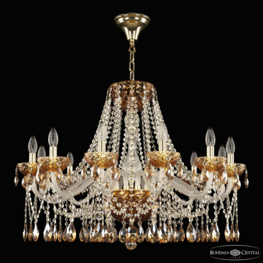 Подвесная люстра Bohemia Ivele Crystal 5413 5413/12/300 G Amber/M-1F K721