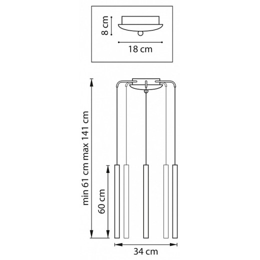 Подвесная люстра Lightstar Tubo L5T747347