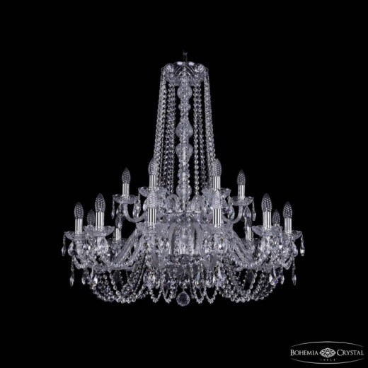 Подвесная люстра Bohemia Ivele Crystal 1402 1402/12+6/300/h-91/2d Ni